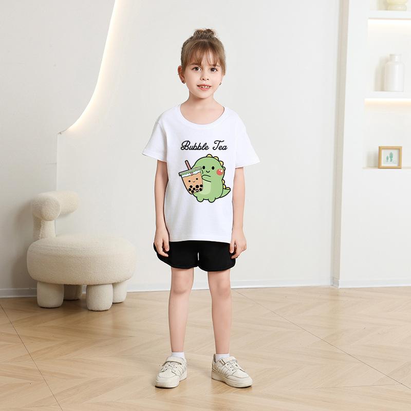 T-shirt Casual a Maniche Corte per Bambini per l'Estate, T-shirt Carina per Ragazze e Ragazzi