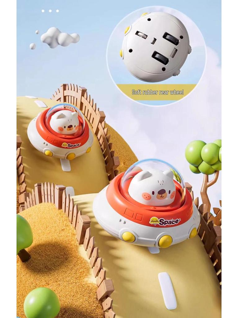 Press and Slide Saucer Car: Educational Crawling Toy for Infants and Toddlers (Ages 1-3) - Perfect Birthday Gift