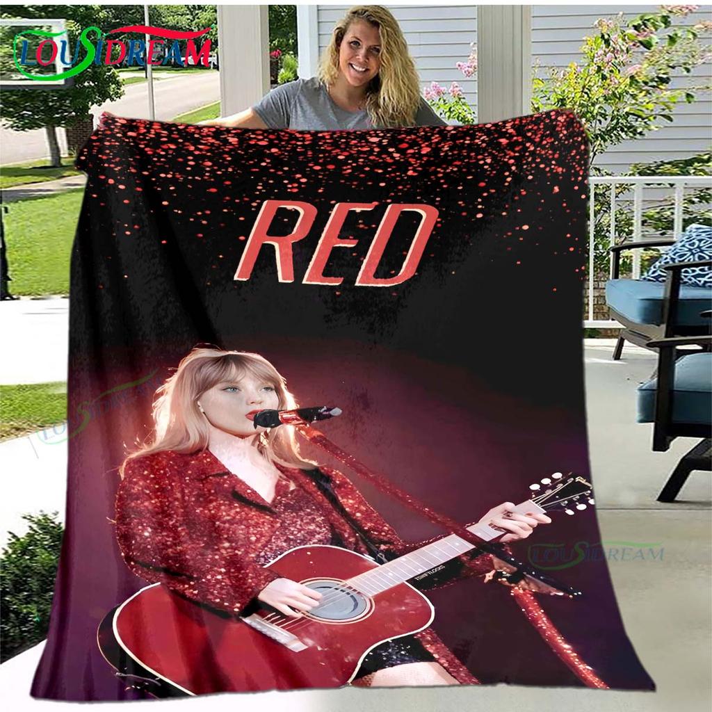 Hot Pop Female Diva Singer Pattern Blanket Flannel Thin Blanket Portable Home Travel Office Lunch Break Blanket Birthday Gift