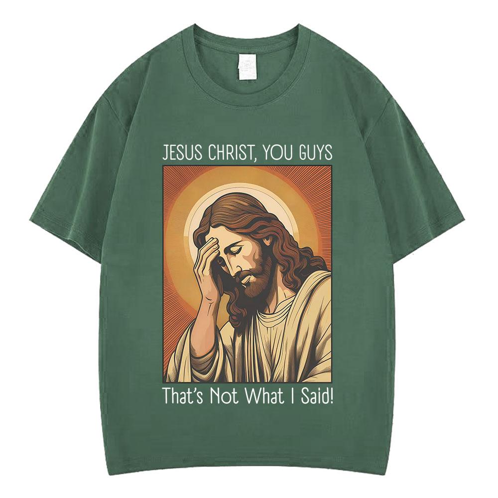 Funny Jesus Christ Meme Tshirt Men Women Oversized Tshirt Summer Shortsleeved Casual Oversized Hiphop Tshirts Streetwear