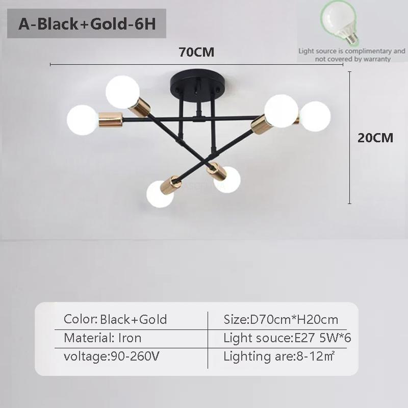 Nordic LED Ceiling Light Indoor Chandelier Bedroom Modern  Decoration Applicative Living Room Dining Room Stage Coffee Shop Bar