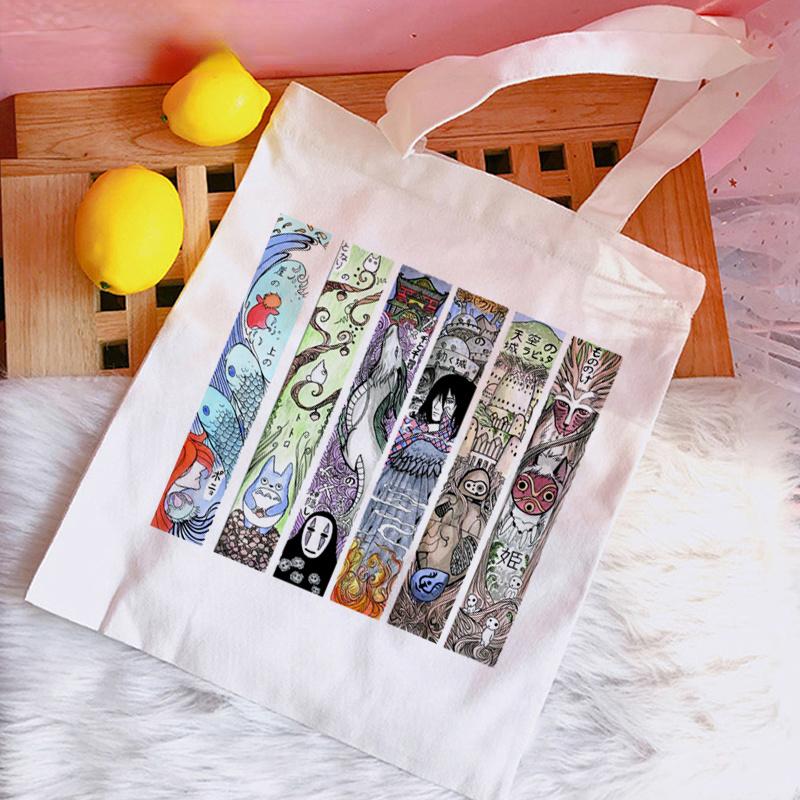 Studio Ghibli Тоторо Унесенные призраками сумка для покупок bolso многоразовая джутовая сумка холщовая сумка bolsa sacola джутовая ткань boodschappentas 24*26cm