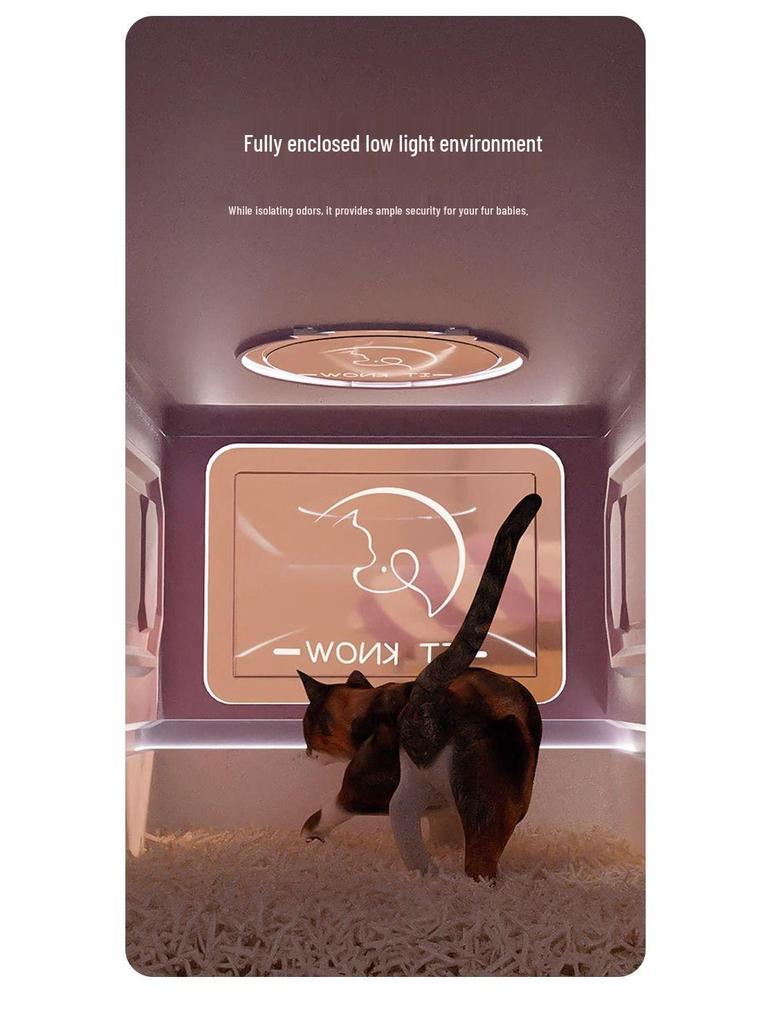 Pull-Out Cat Litter Box with Odor-Blocking Drawer and Full Enclosure