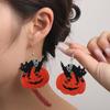 Full Hosting Eco-Friendly Acrylic Earrings, Personalized Halloween Pumpkin Spider Cat Ghost Earrings
