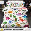 2/3Pcs Cartoon Bedding Set Animal Duvet Cover Set Dinosaur Comforter Cover Bedroom Decor Guest Room 2D Jurassic Flat Printing
