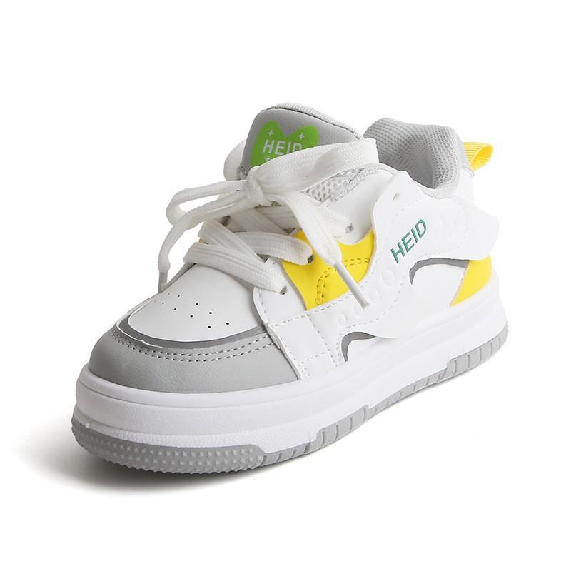 Kids Casual Sneakers Boys Girls Fall Soft Sole Mid-Top PU Shoes Breathable Rubber Outsole