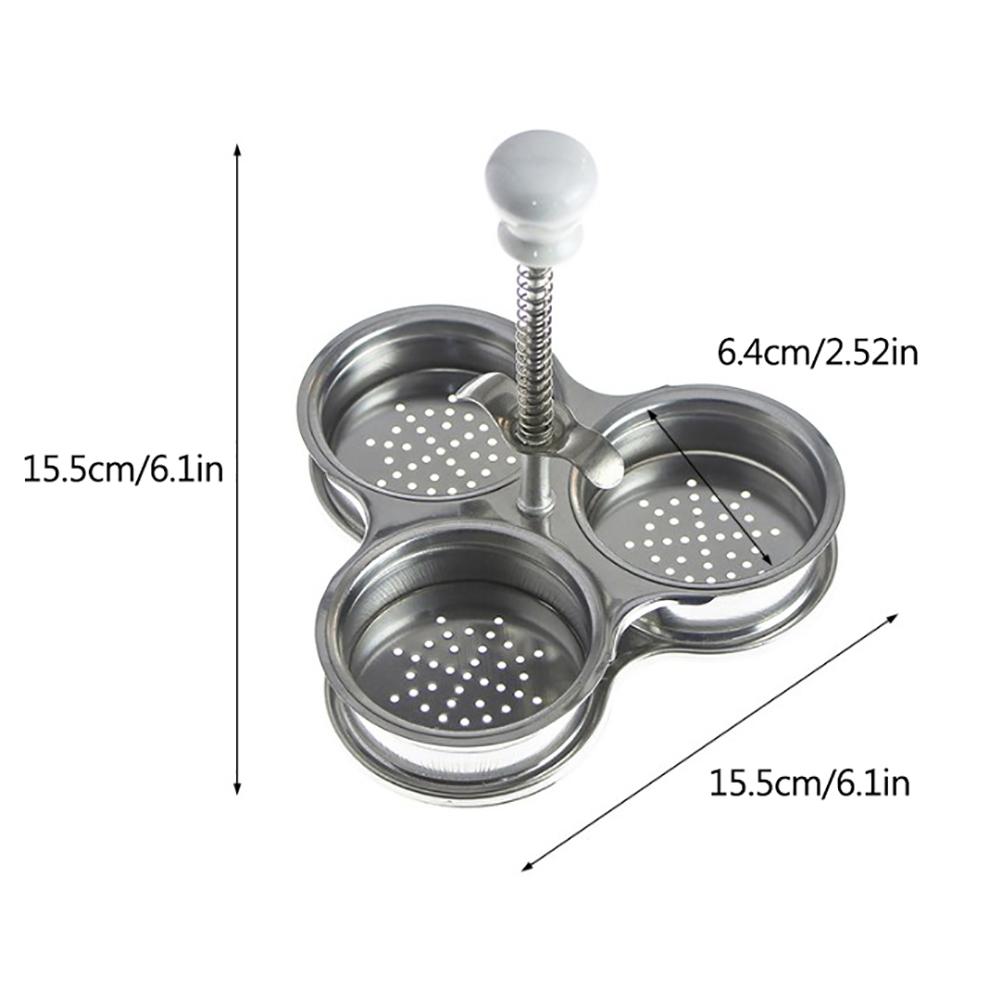 3 Caves Egg Cooker Stainless Steel Egg Boiler Soft Boiled Egg Maker for Cooking Eggs Kitchen Gadget