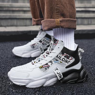 High top herren schuhe herbst jugend leder stoßdämpfende basketball sport schuhe sport leben freizeit atmungsaktive laufschuhe