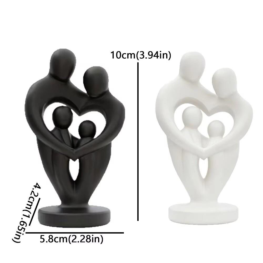 Modern Abstract Sculpture Heart Shape Parent Child Statue New Family Love Figurine