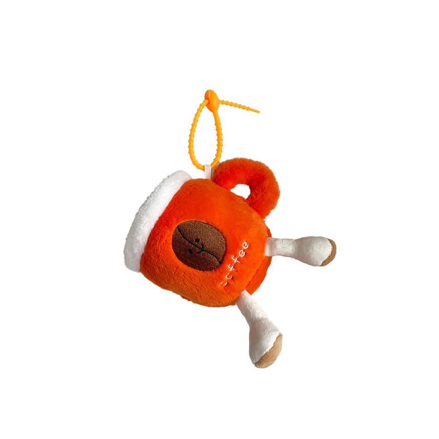 Plush Cup Coffee Keychains With Smiley Face Design For Desk Decor Gifts And