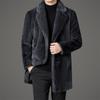 2025 Reversible Sable Fur Mid-Length Men's Coat: Winter Arrivals - Suit Collar, Warm Outerwear for Middle-Aged