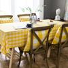 2 Pack Yellow and White Gingham Tablecloth 54 X 108 Inches Plastics Desktop Decoration Rectangle Waterproof & Wrinkle