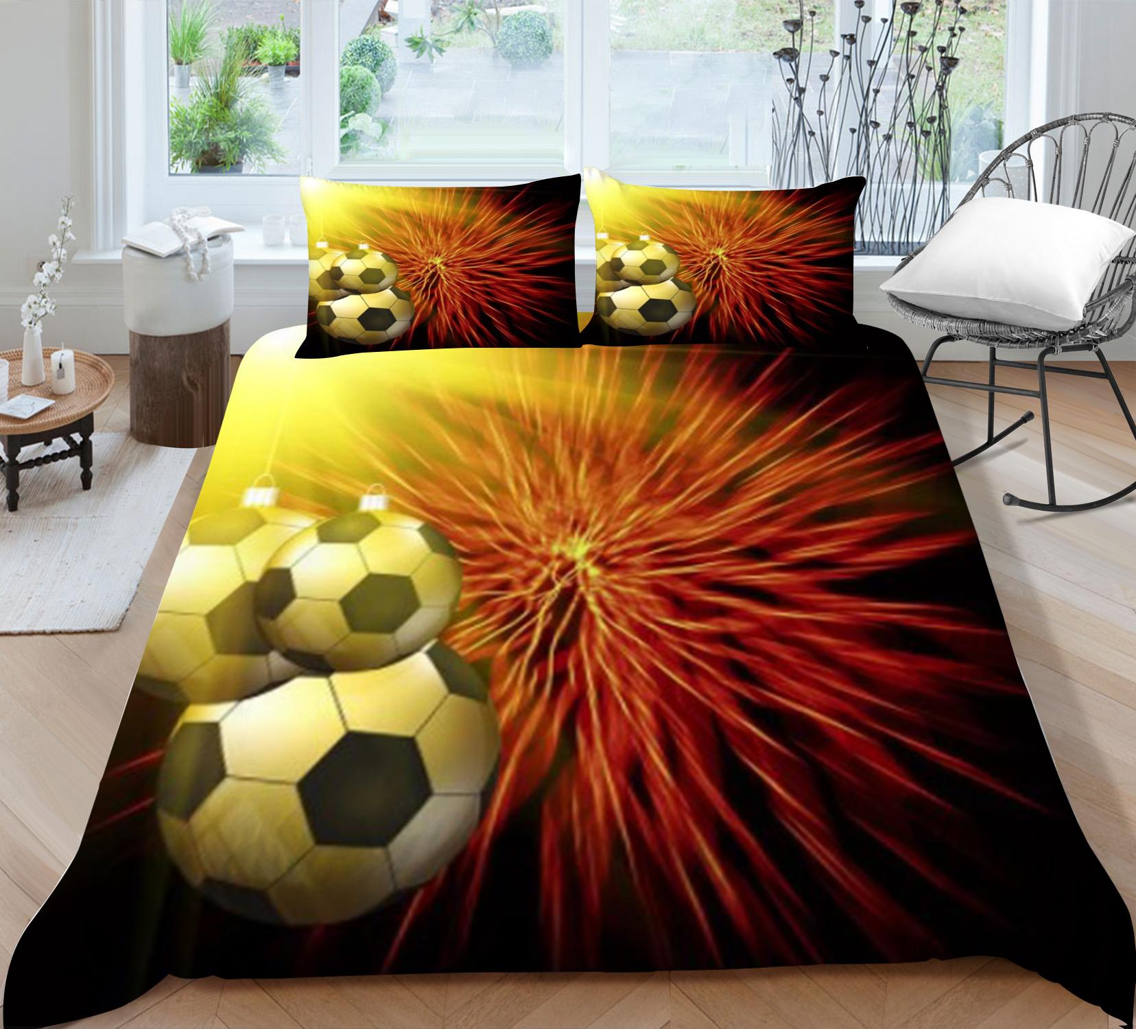 

Комплект пододеяльников, мягкие, высокого качества, пододеяльники с 3D футбольным принтом, комплекты постельного белья, дышащие, моющиеся, удобные Single 135x200cm
