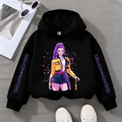2025 KPop Demon Hunter Desene Animate Fete Băiat Hanorac Cald Copii Val Coreeană Modă Topuri Casual Îmbrăcăminte Casual Fete