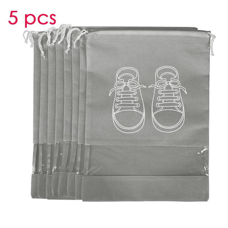 1/3/5PCS Waterproof Shoe Cover Thickened Non-Woven Dustproof Drawstring Storage Bag Clothing Travel Pouch Handbag Storage Bags