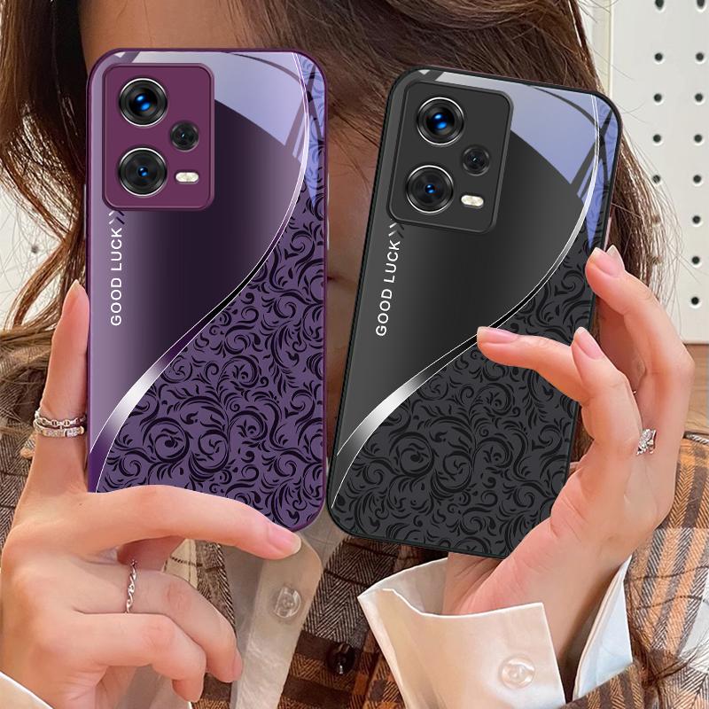 Vzor Gradient Černý Pro Xiaomi 14 Ultra 13 Lite Redmi Note 13 11 Pro 12 Plus Poco X6 3 Pro F4 6 GT Tvrzené Sklo Pouzdro na Telefon
