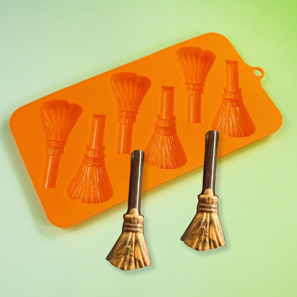 6 Cavity Witch Broom Cookie Mold DIY Mousse Cake Mould Bakeware Finger Biscuit Mold  Resin