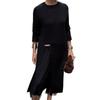 Europe and America Station New Autumn and Winter Crew Neck Knitted Dress Split Splicing Mesh Casual Ladies