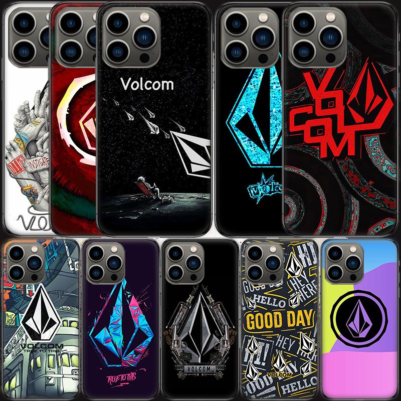 Volcom Logo Phone Case For Apple Iphone 16 15 Plus 13 12 Mini 16E 11 14 Pro Max X XS XR 8 7 SE 2020 Cover Shell Coque Silicone T