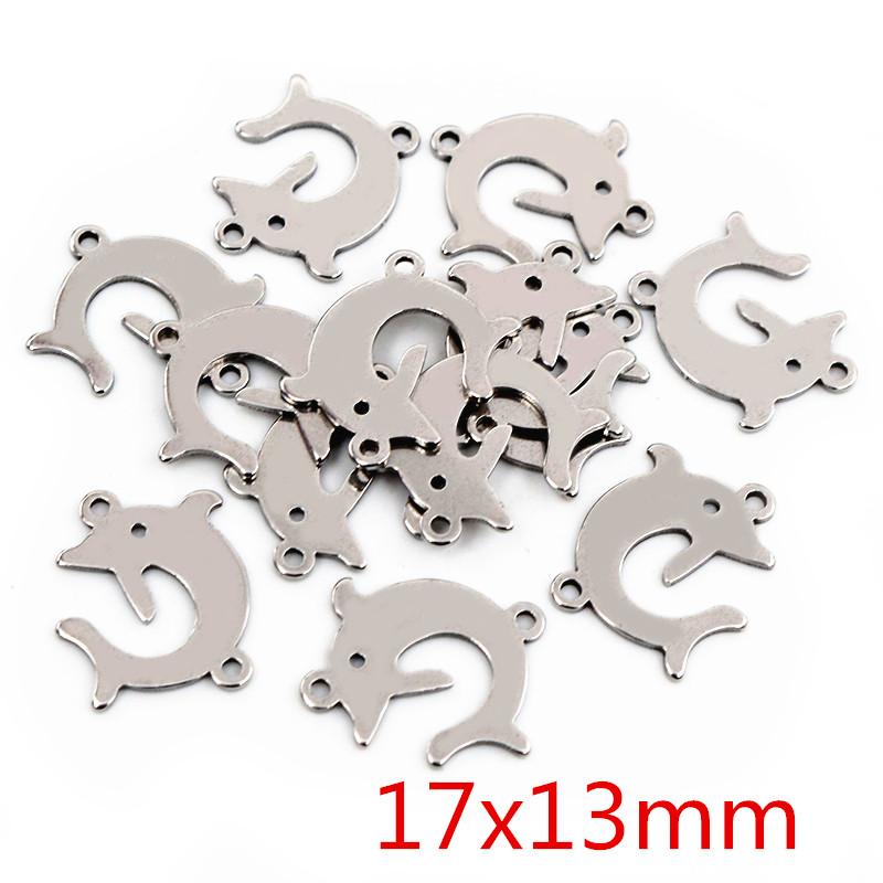20pcs No Fade 316 Stainless Steel Double Loops Star Heart Cute Charms Pendant DIY Jewelry Findings for Necklace Bracelet