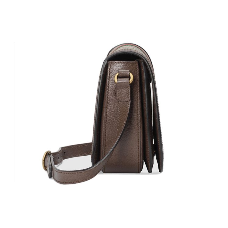 Gucci Ophidia Logo Stripe Web Canvas And Leather Saddle Bag Women Shoulder Bag 601044-96IWB-8745