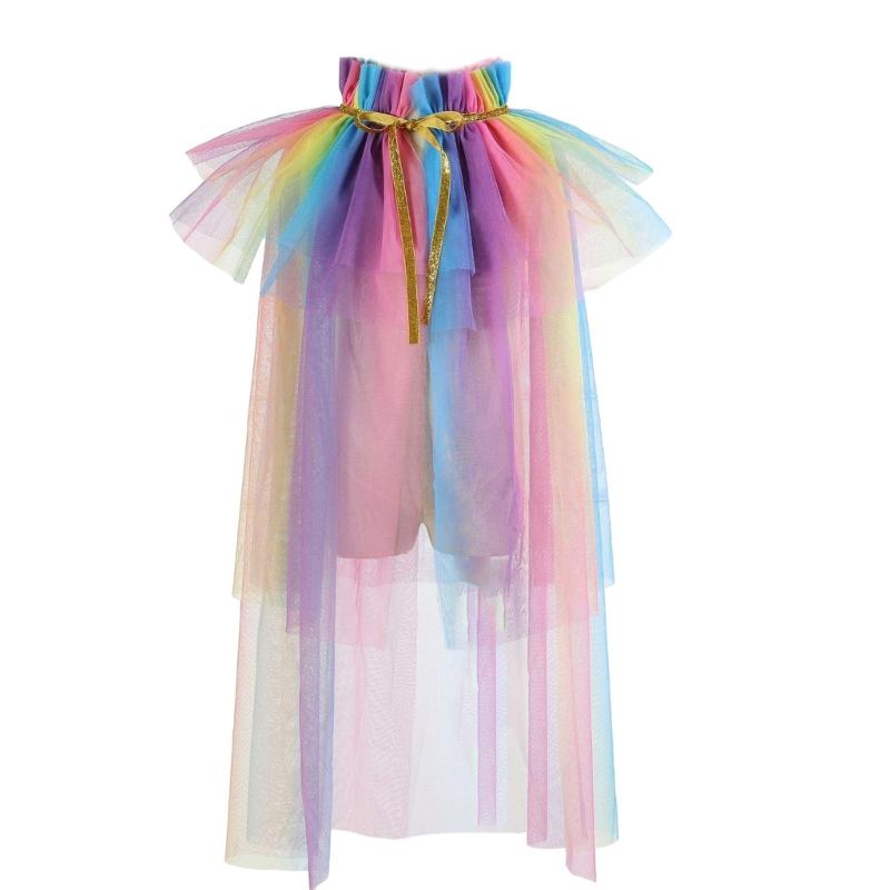 Princess Cape, Colorful Princess Cloak Girls Glittering Princess Dress Up Cape