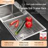 Gray Zhaoran Foldable Stainless Steel Kitchen Sink Dish Drainer with Knife Holder