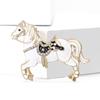 1Pc Horse Brooch Simple Alloy Exquisite Diamond Gift Metal Brooch Clothing Decoration