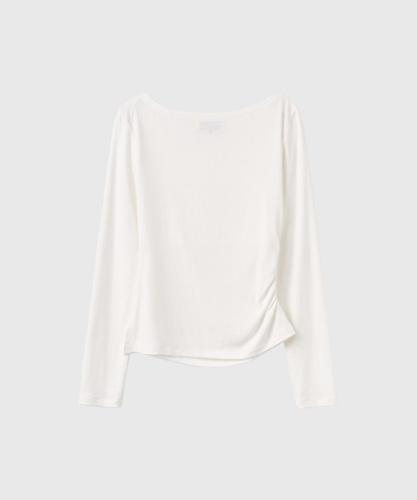 GENERALIDEA Draped Shirred Long Sleeve T-Shirt [Ivory] / Gf3Lts503