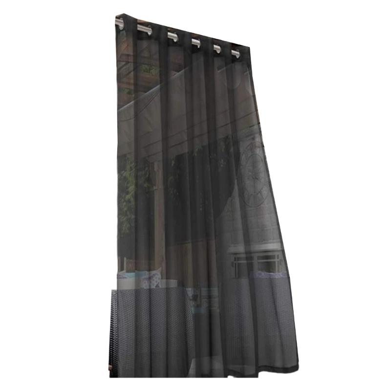 Outdoor Transparents Curtains Weatherproofs Eyelet Voile Curtains for Patioes Gazeboes