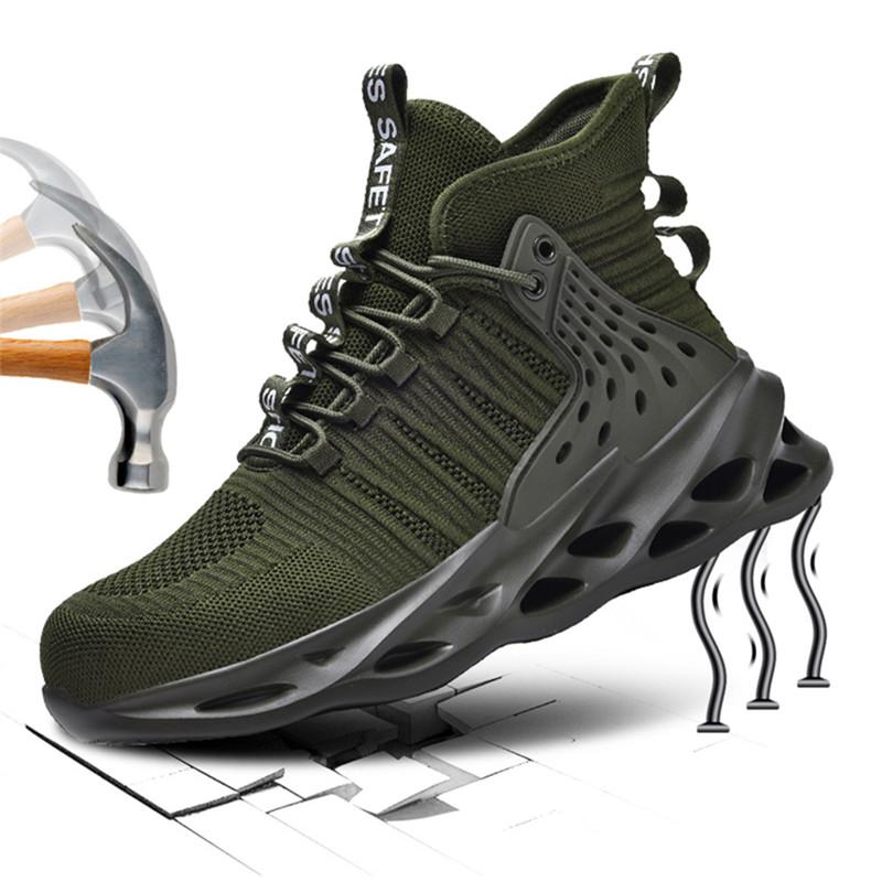 

Новая защитная обувь, мужские ботинки, высокие рабочие кроссовки, устойчивые к проколам рабочие ботинки со стальным носком, неразрушимая обувь 36