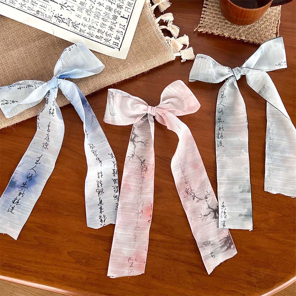 

Головной убор в китайском стиле, заколка для волос в виде ленты, тканевый бант, заколка для волос в виде банта из антикварной чернильной ленты, заколка для волос в виде банта для отпуска синий