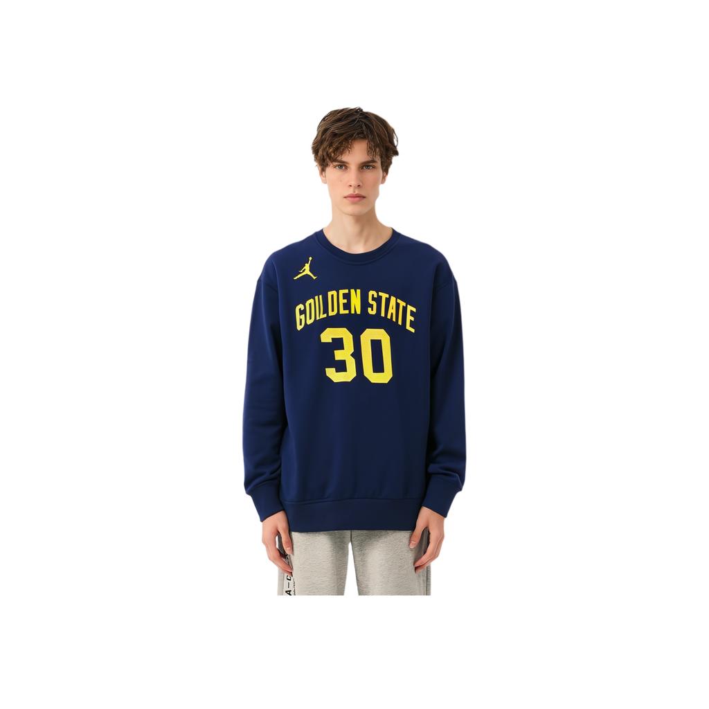 Jordan NBA Letter Number Print Crewneck Fleece Sports Sweatshirt Men Sweatshirt Dark-Blue FB5365-421