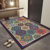 Diatomite Door Mat - Fast-Absorbing Bathroom Rug with Bohemian Motifs & Non-Slip Base for Entryway