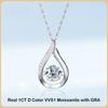 D Color 100% 1 Carat Moissanite Pendant Necklace for Women Party 925 Sterling Silver Diamond Neck Chain Necklaces Fine Jewelry Gift