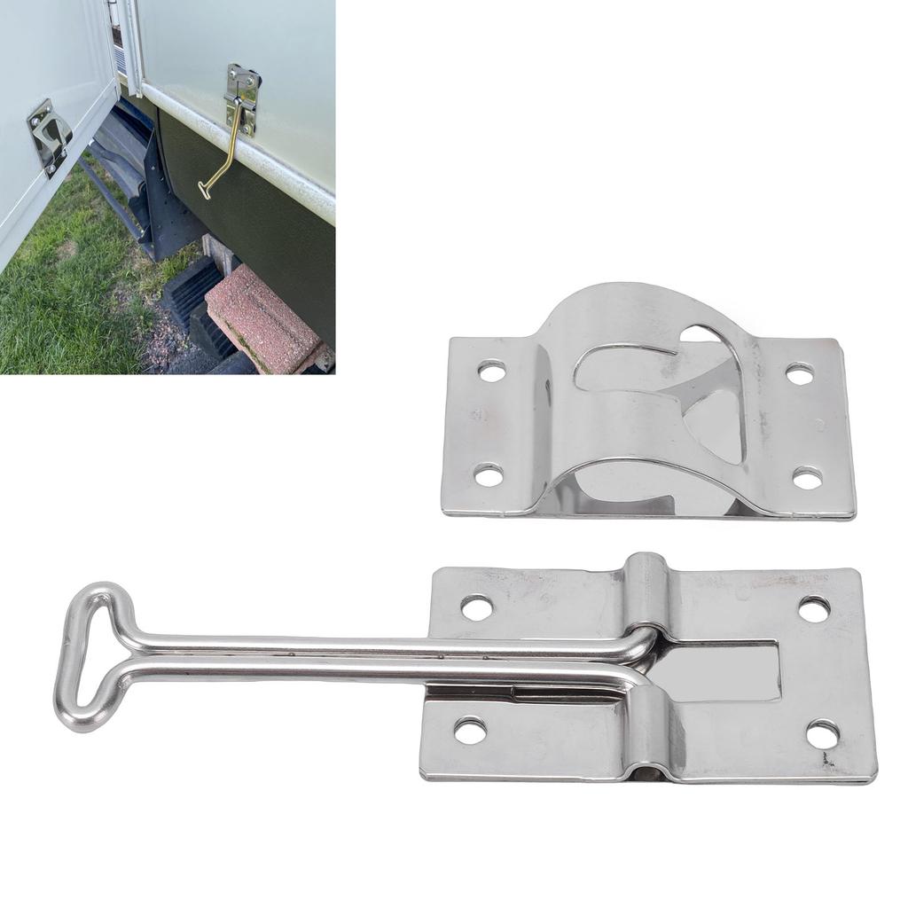 RV Door Holder Stainless Steel T Trailer Door Holder Catch for Trailers Camping Vehicle Trucks