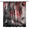 3D Halloween Theme Shower Curtain Horror Bloody Hands Black Bathroom Curtains For Halloween Party Waterproof Fabric With Hooks