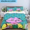 3PCS Pink Cat Man Horse 3pcs Bedding,Including 3PCS Duvet Cover And 2pcs Pillowcases Perfect for Christmas,Ideal for Bedroom, Dormitory