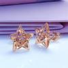 Purple Gold Hollow Five-Pointed Star Stud Earrings Women'S Simple Temperament Color Gold Plated Rose Gold Stud Earrings