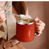 Double-layer Cold Water Drinks Tumbler Non-Slip Handle Thermal Mug Reusable Tea Milk Cups  Outdoor