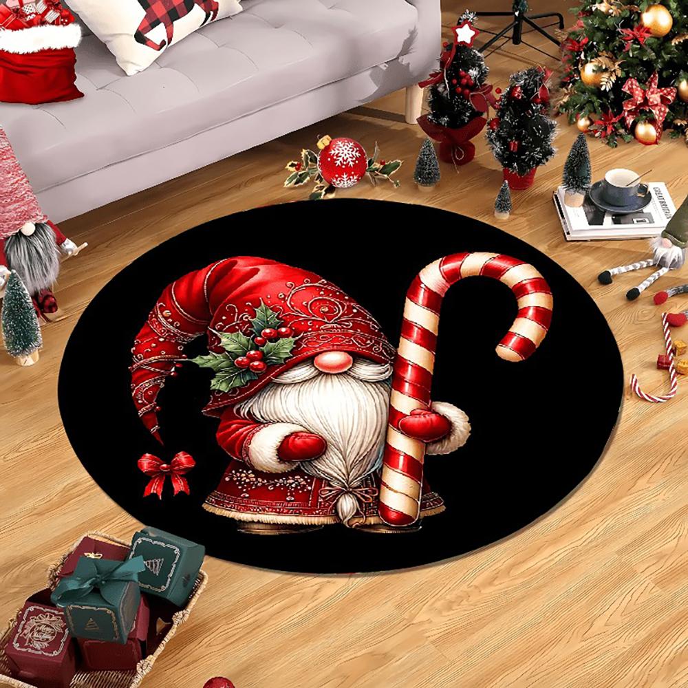 Festive Delights: Christmas Themed Round Rugs for a Magical Holiday Home Bedroom room floor mats New Year home decoration