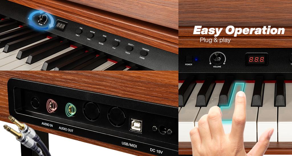 MusicMate MM-P60-BW PureHarmony Digital Piano