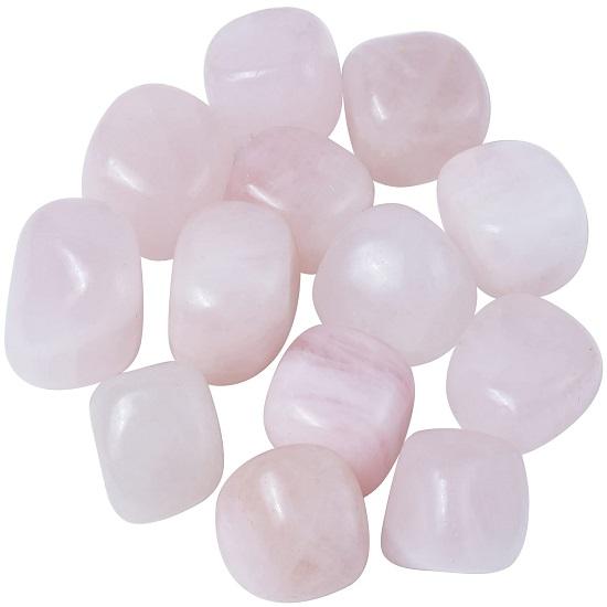 Rose Quartz Tumbled Stones Reiki Chakra Healing Decorative Pebbles, Vase Fillers Tumble Stone for Jewellery Gift Item 13 Pieces Set