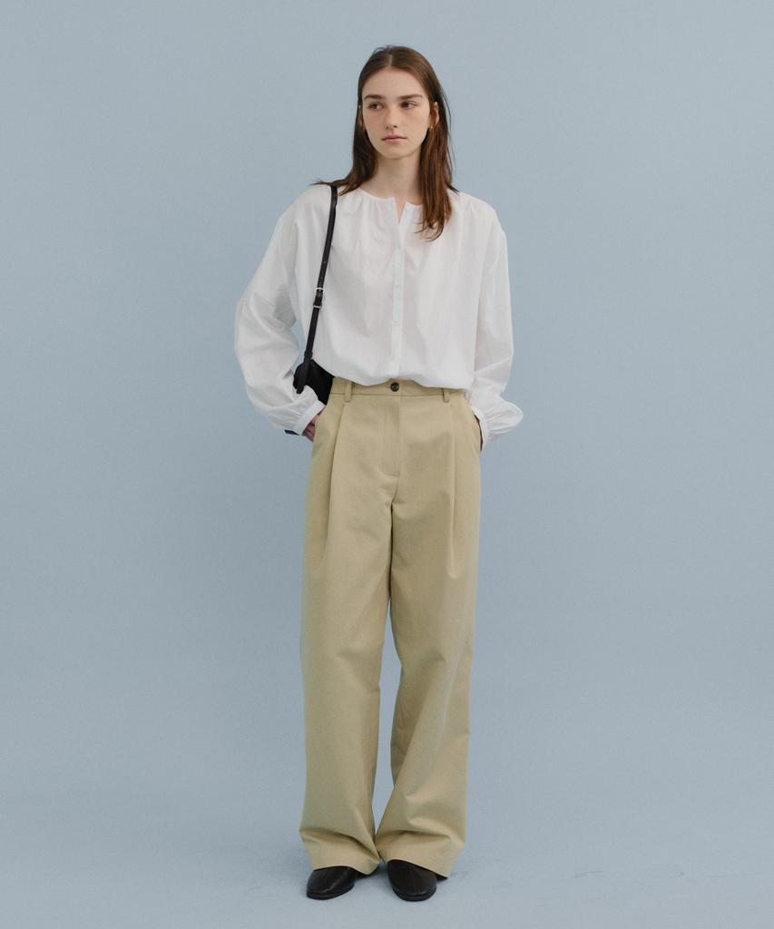 Yulago One-Tuck Wide Chino Pants