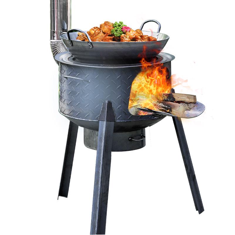 Portable Firewood Stove for Rural Home Use: Efficient Heating for Large Pots
