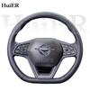 Custom Car Steering Wheel Cover Hand Sewn Black Leather For Haima 8S 2019 2020 2026 2026 2026 2026 2026 Interior Accessories