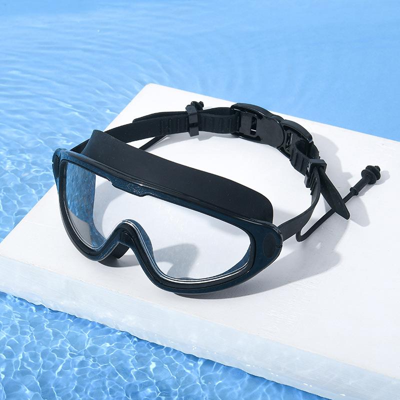 Anti-fog high definition swimming goggles large frame boxed swimming goggles silicone mirror ring
