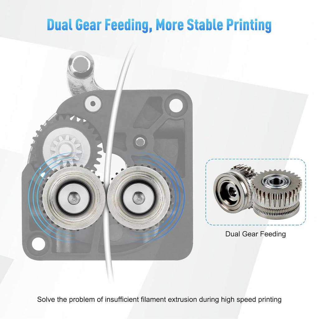 K1 Extruder Gear Kits, All Metal Nickel Plated Hardened Steel Plating Drive Gear K1 Max Extruder Gears Kit Compatible with Ender-3 V3/Ender-3 V3