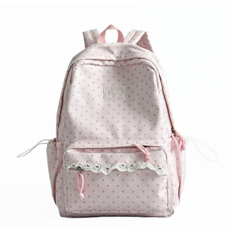 Zaino Scolastico Nuovo Stile College Pois Alto Valore Zaino per Studenti delle Medie Dolce Pizzo Morbido Stile Ragazza Zaino per Viaggi all'Aperto