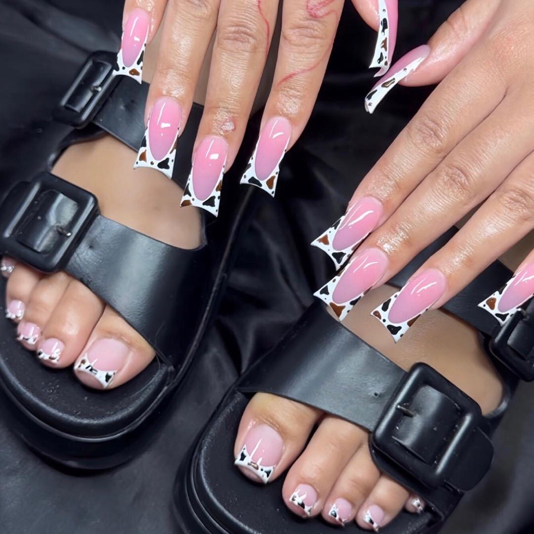 Стильный Цветок из Страз Сердце Бант Утиный Клюв Дизайн Ногтей